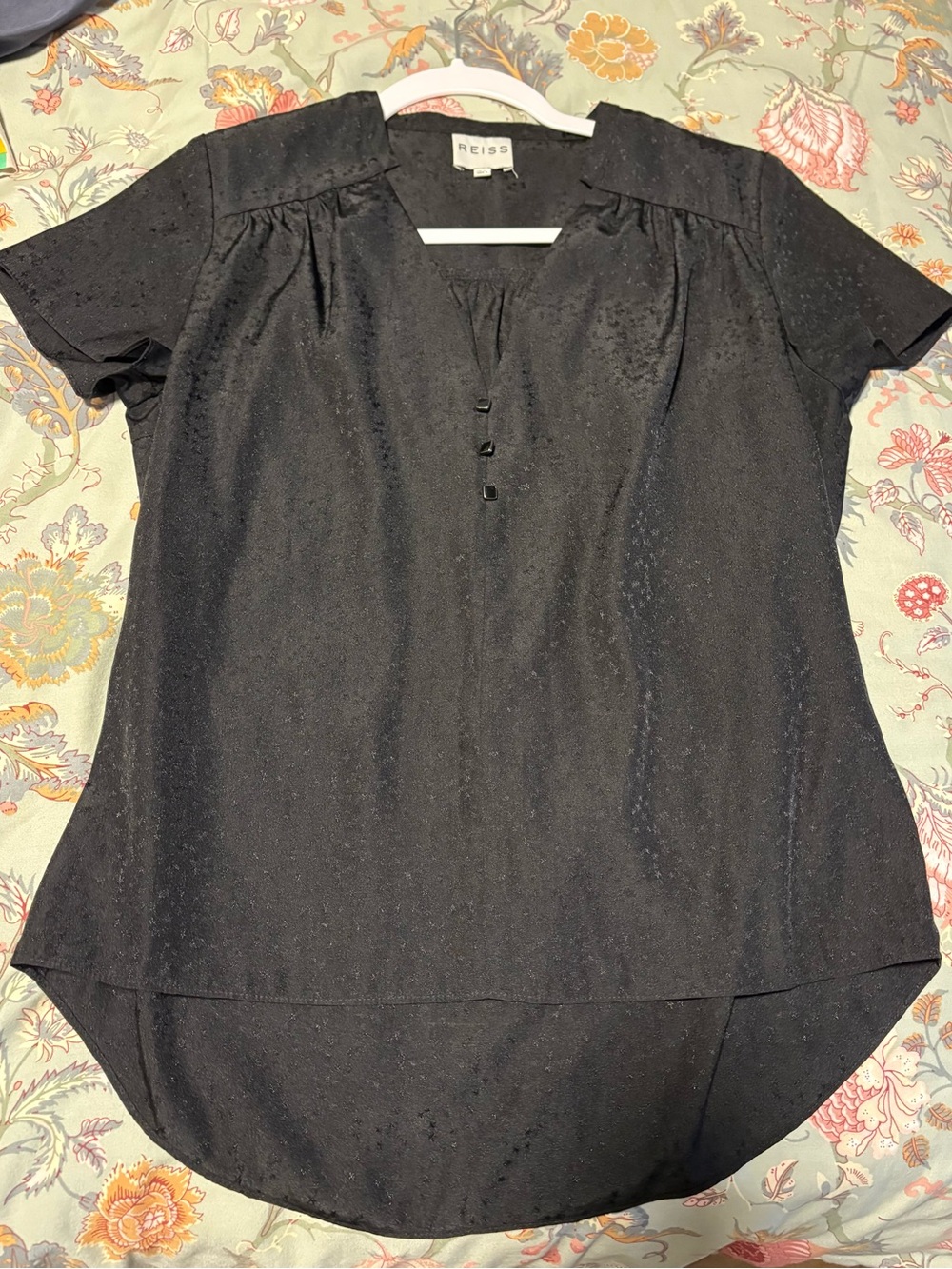 Reiss Black V-Neck Blouse